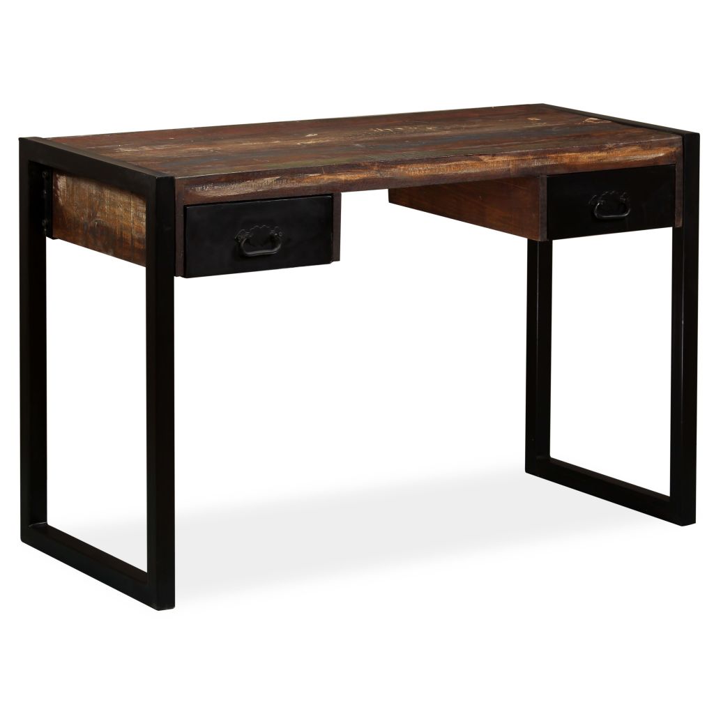 Stalas su 2 stalčiais, masyvi perdirbta mediena, 120x50x76cm