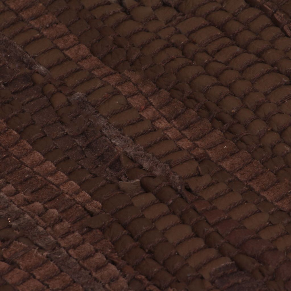 Rankomis austas Chindi kilimas, oda, 190x280cm, rudas