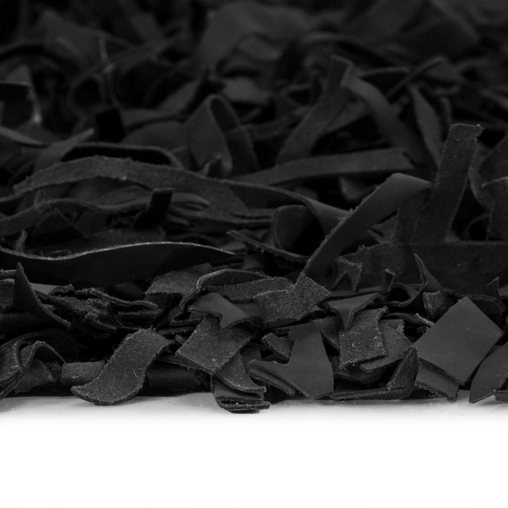 Shaggy tipo kilimėlis, natūrali oda, 160x230 cm, juodas