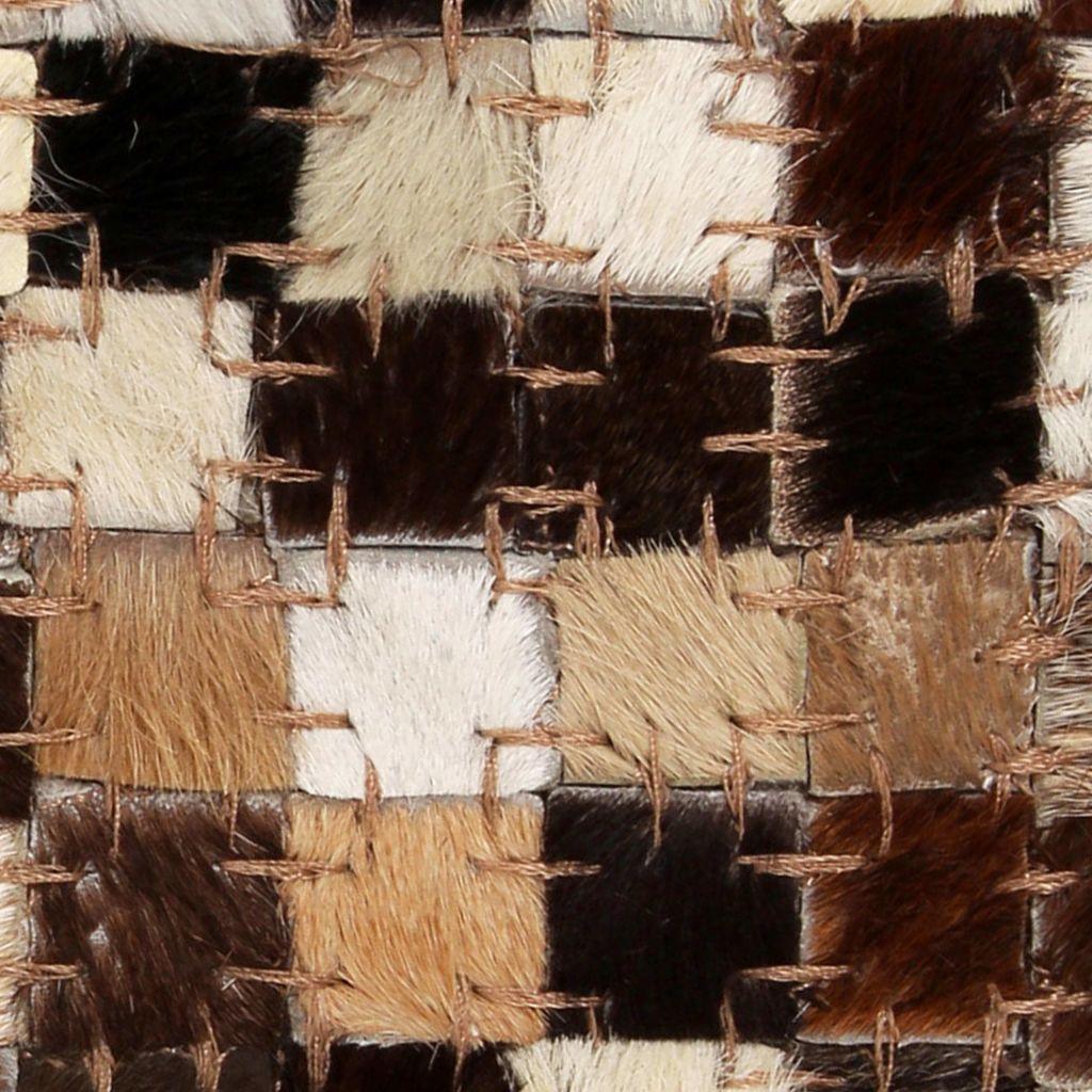 Kilimas, tikros odos, skiaut., 120x170 cm, kvadr., rudas/baltas