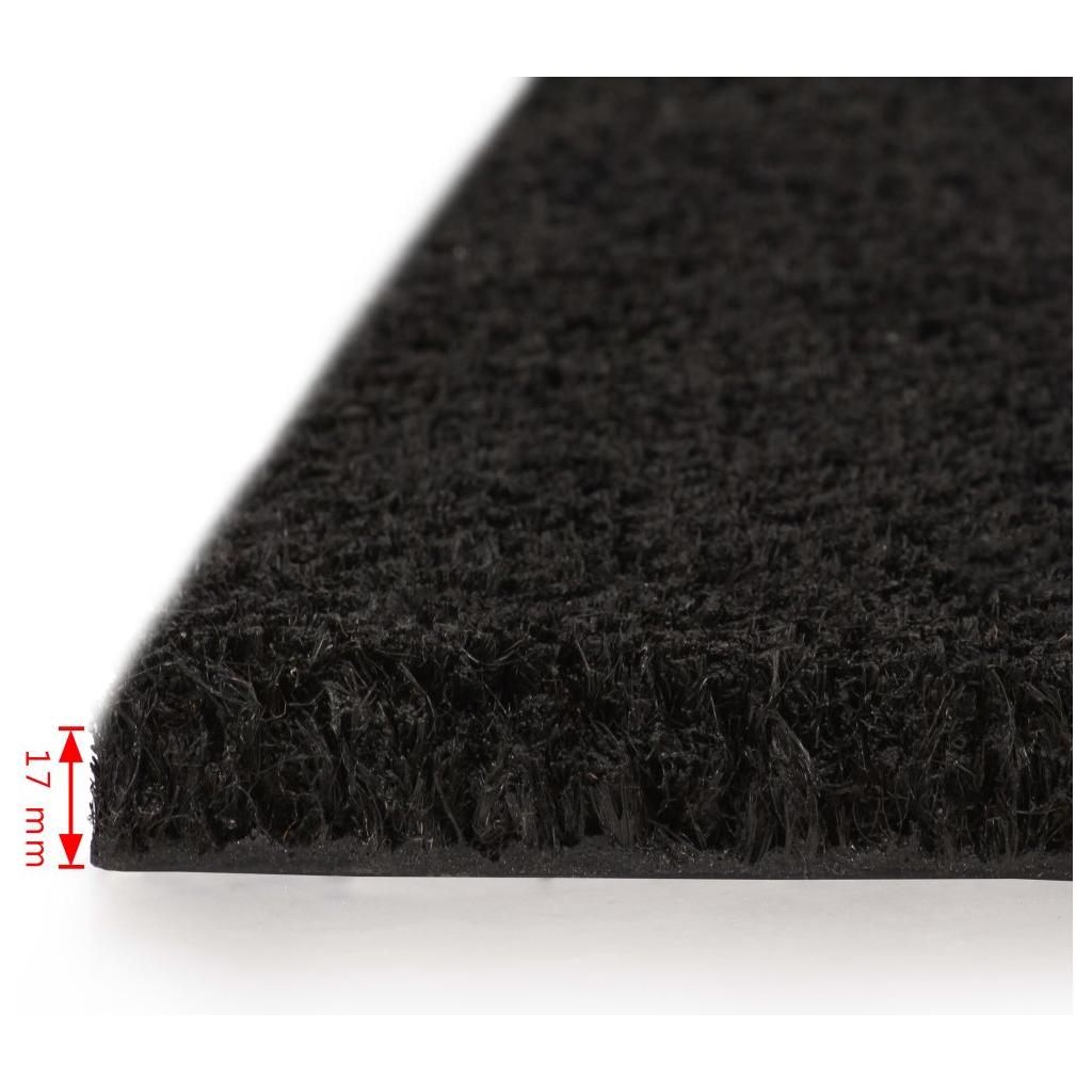 Durų kilimėlis, kokoso pluošt., 17 mm, 100x300 cm, juodas