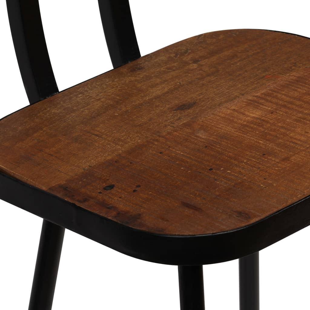 Baro kėdės, 2 vnt., masyvi perdirbta mediena, tamsiai rudos sp.