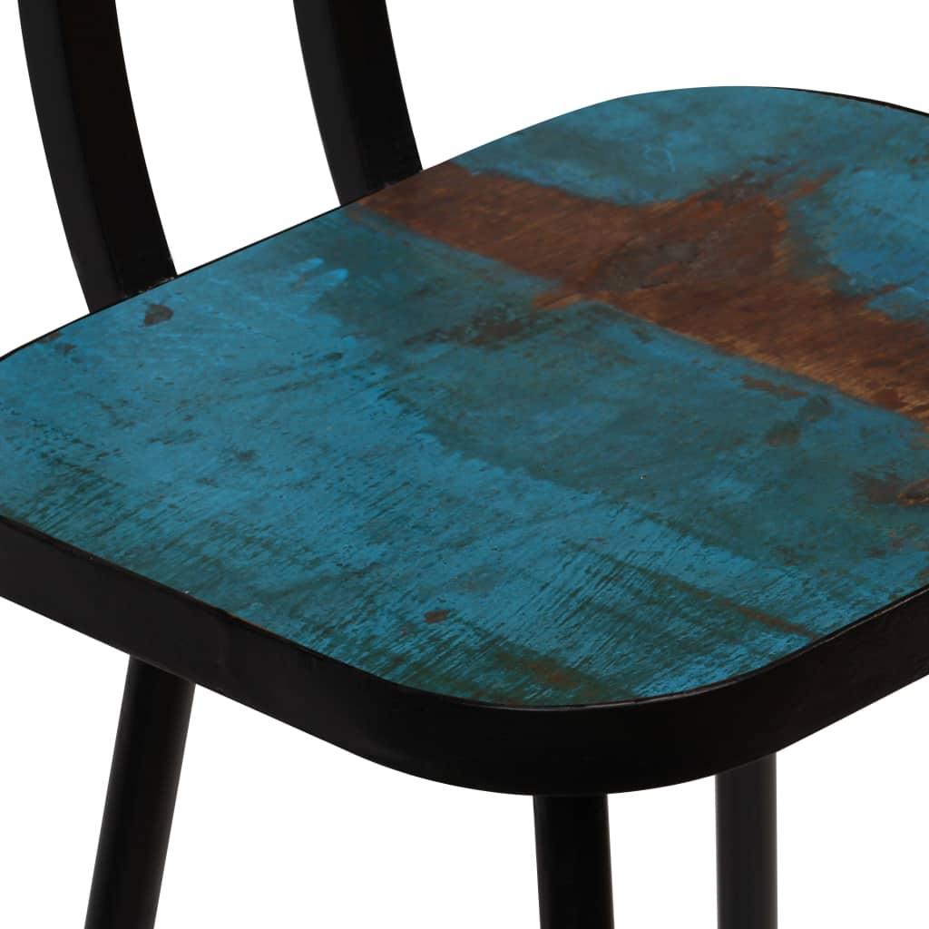 Baro kėdės, 2 vnt., masyvi perdirbta mediena, įvairių spalvų