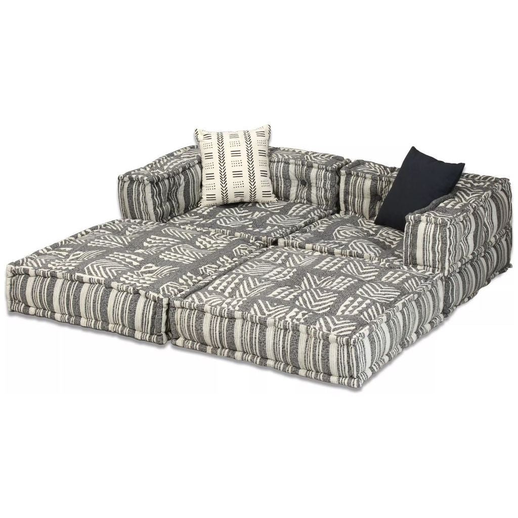 Dvivietė modulinė sofa lova, audinys, dryžuota