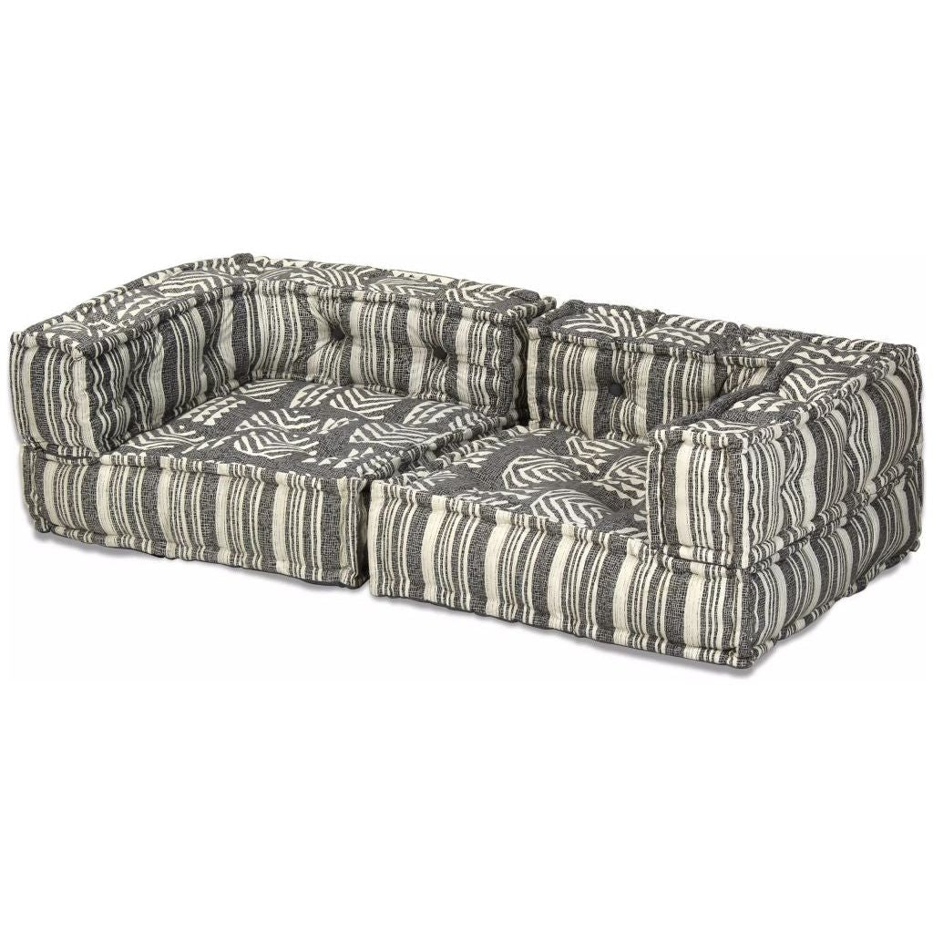 Dvivietė modulinė sofa lova, audinys, dryžuota
