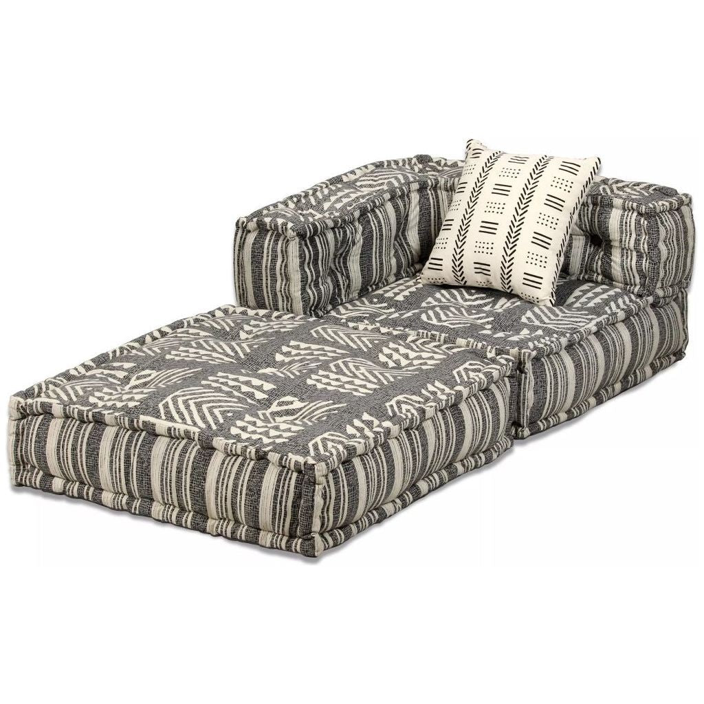 Dvivietė modulinė sofa lova, audinys, dryžuota