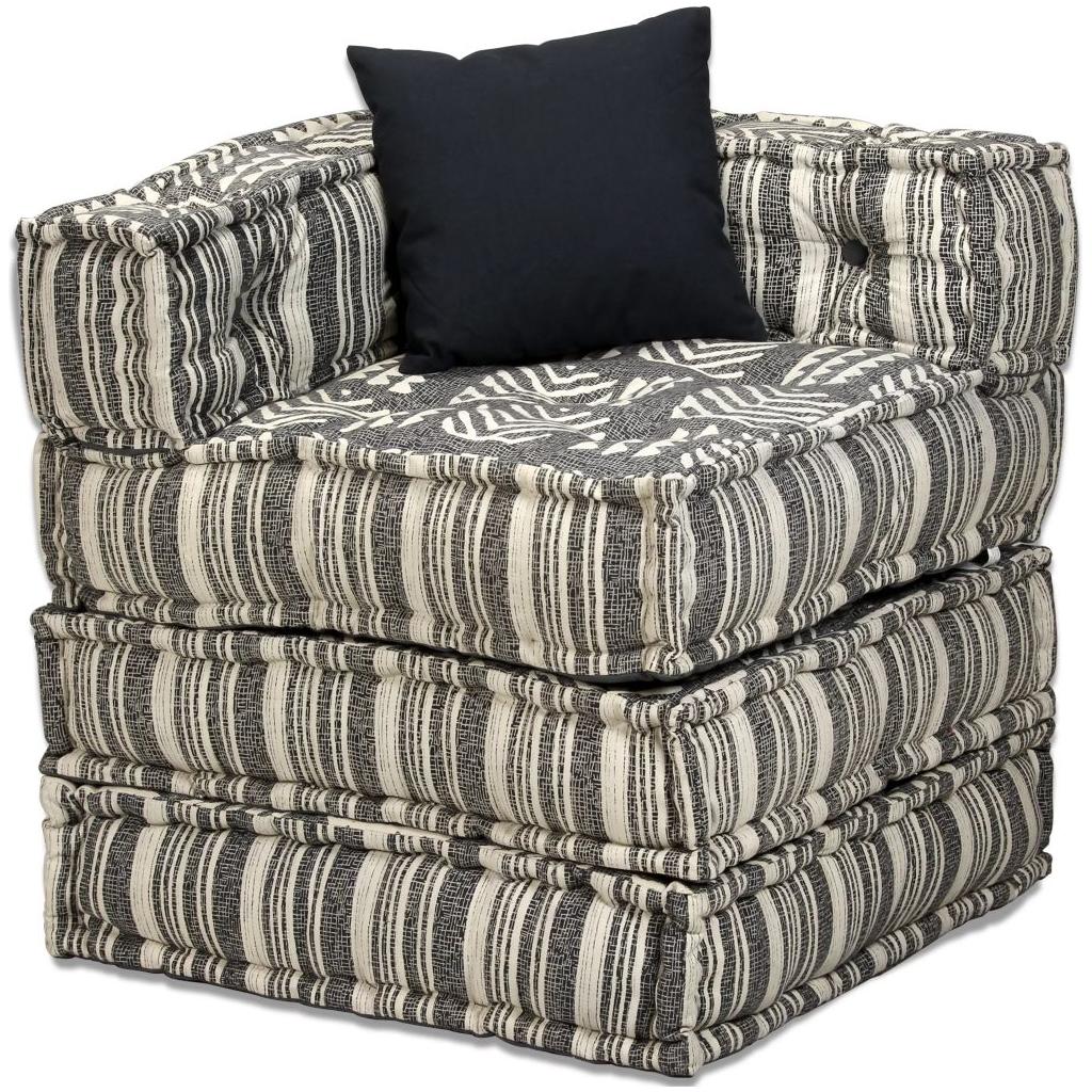 Dvivietė modulinė sofa lova, audinys, dryžuota