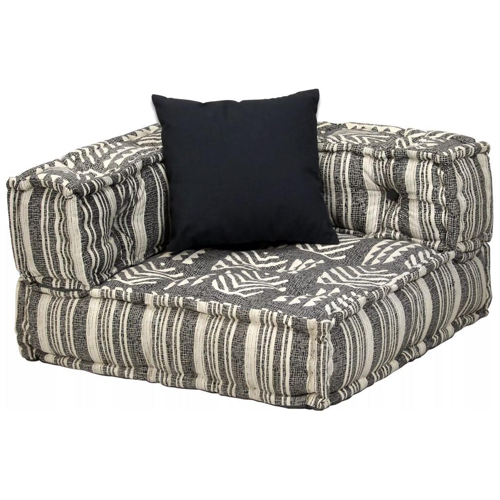 Dvivietė modulinė sofa su porankiais, audinys, dryžuota