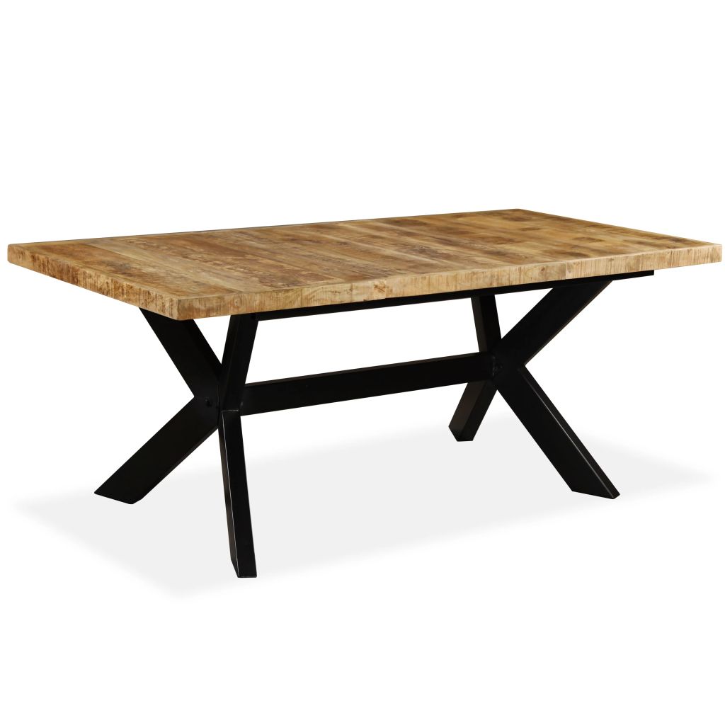 Valgomojo stalas, mango mediena, plieninės kojelės, 180cm