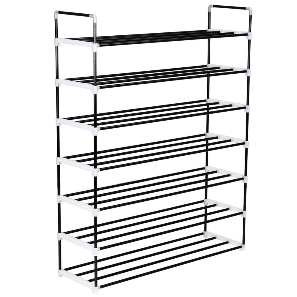 Stovas batams, 7 lentynos, metalinis ir plastikinis, juodas