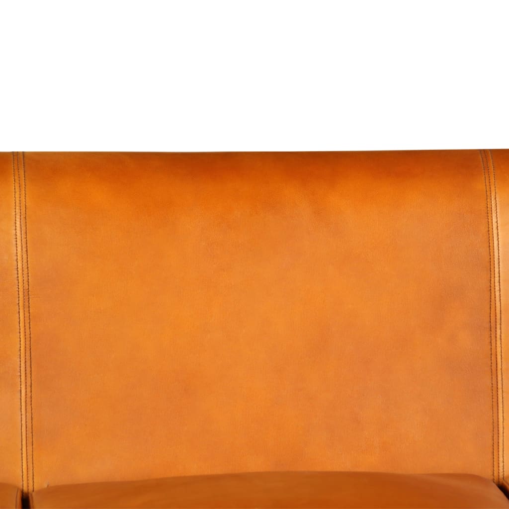 Trivietė sofa, šviesiai ruda, tikra oda