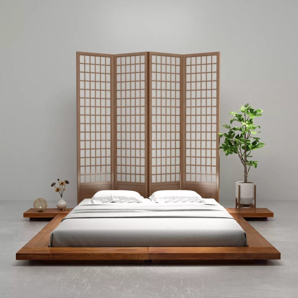 Japoniško stiliaus lovos rėmas, 160x200 cm, mediena