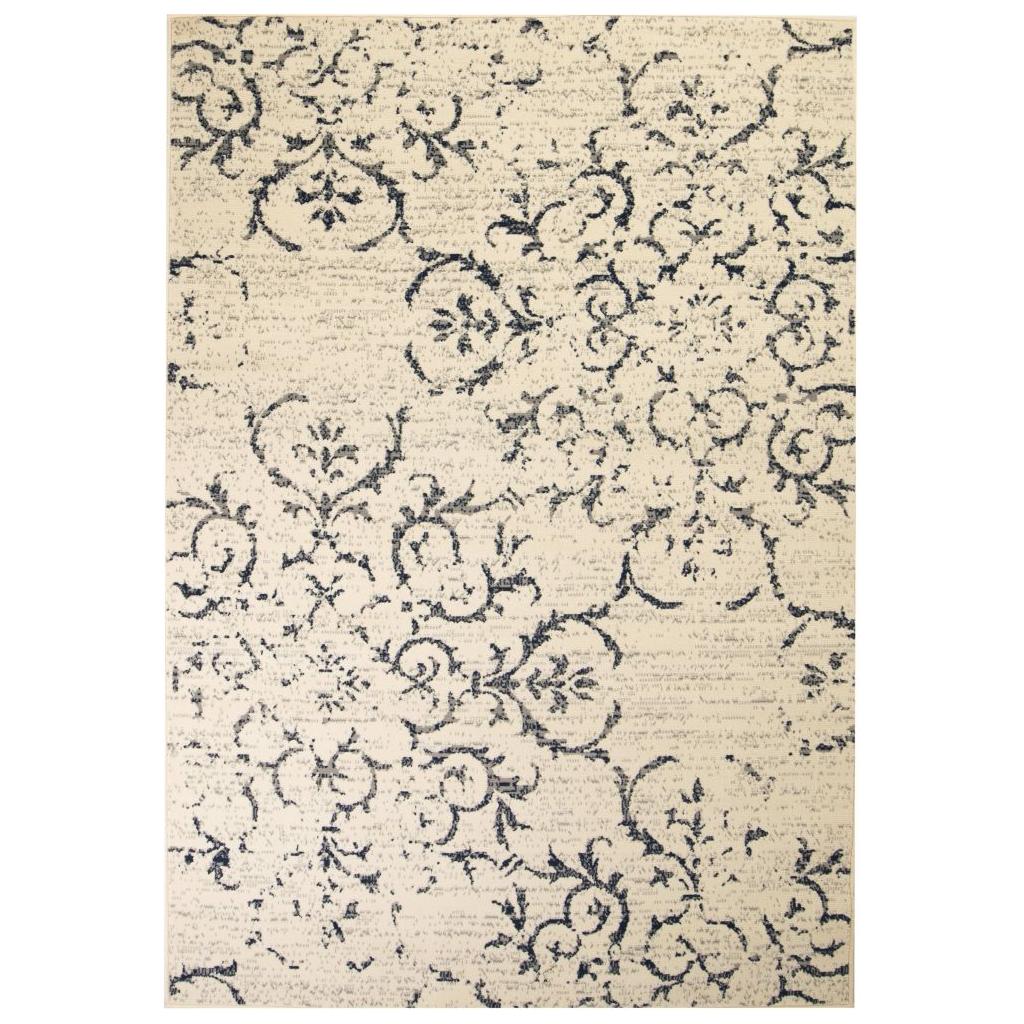 Modernus kilimas, gėlių raštas, 160x230cm, smėlio sp./mėlynas