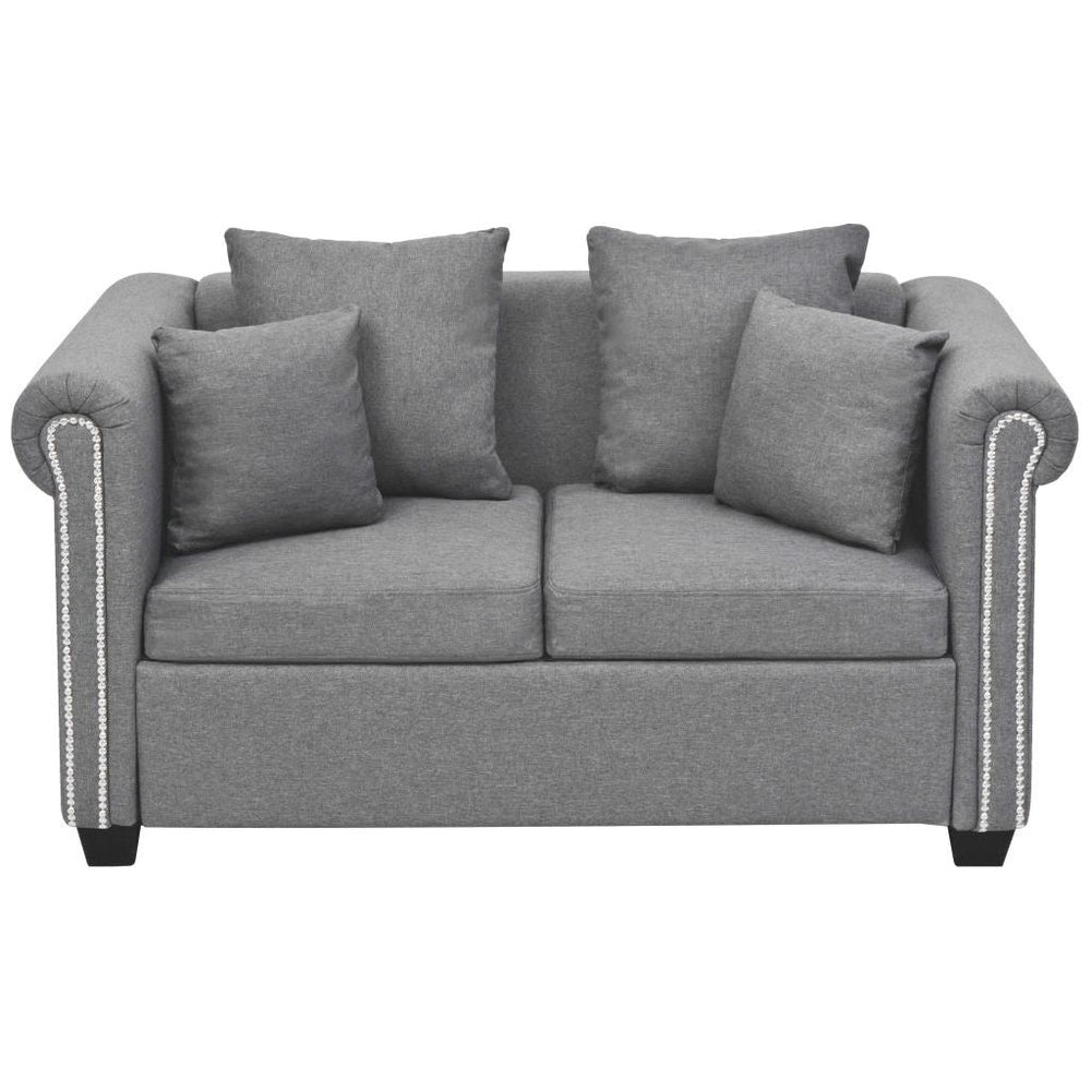 Dvivietė sofa, audinys, 143x75x73 cm, šviesiai pilka