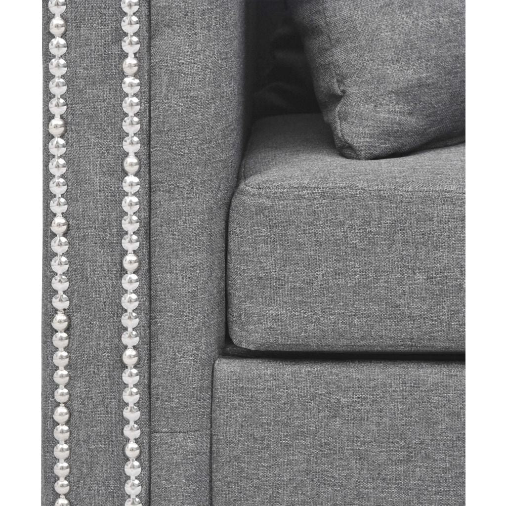Dvivietė sofa, audinys, 143x75x73 cm, šviesiai pilka