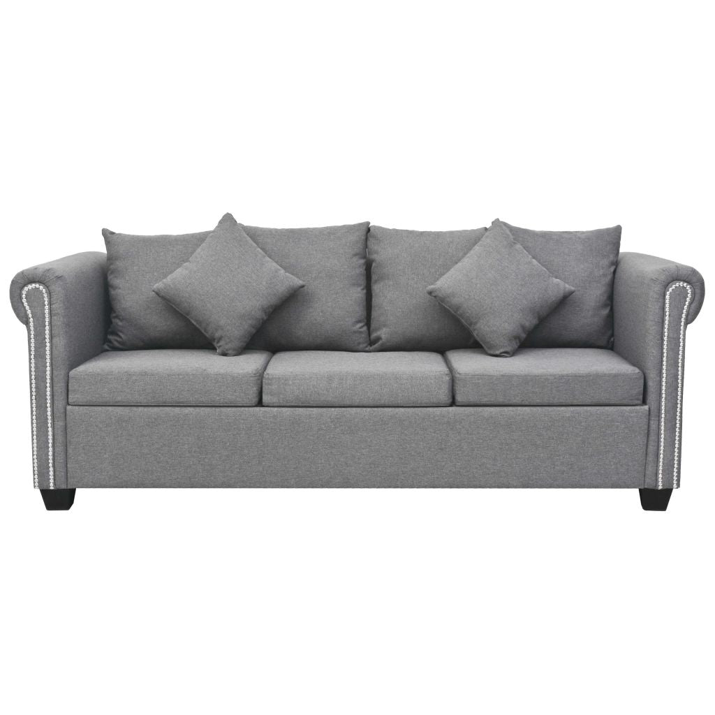 Trivietė sofa, audinys, 200x75x73 cm, šviesiai pilka