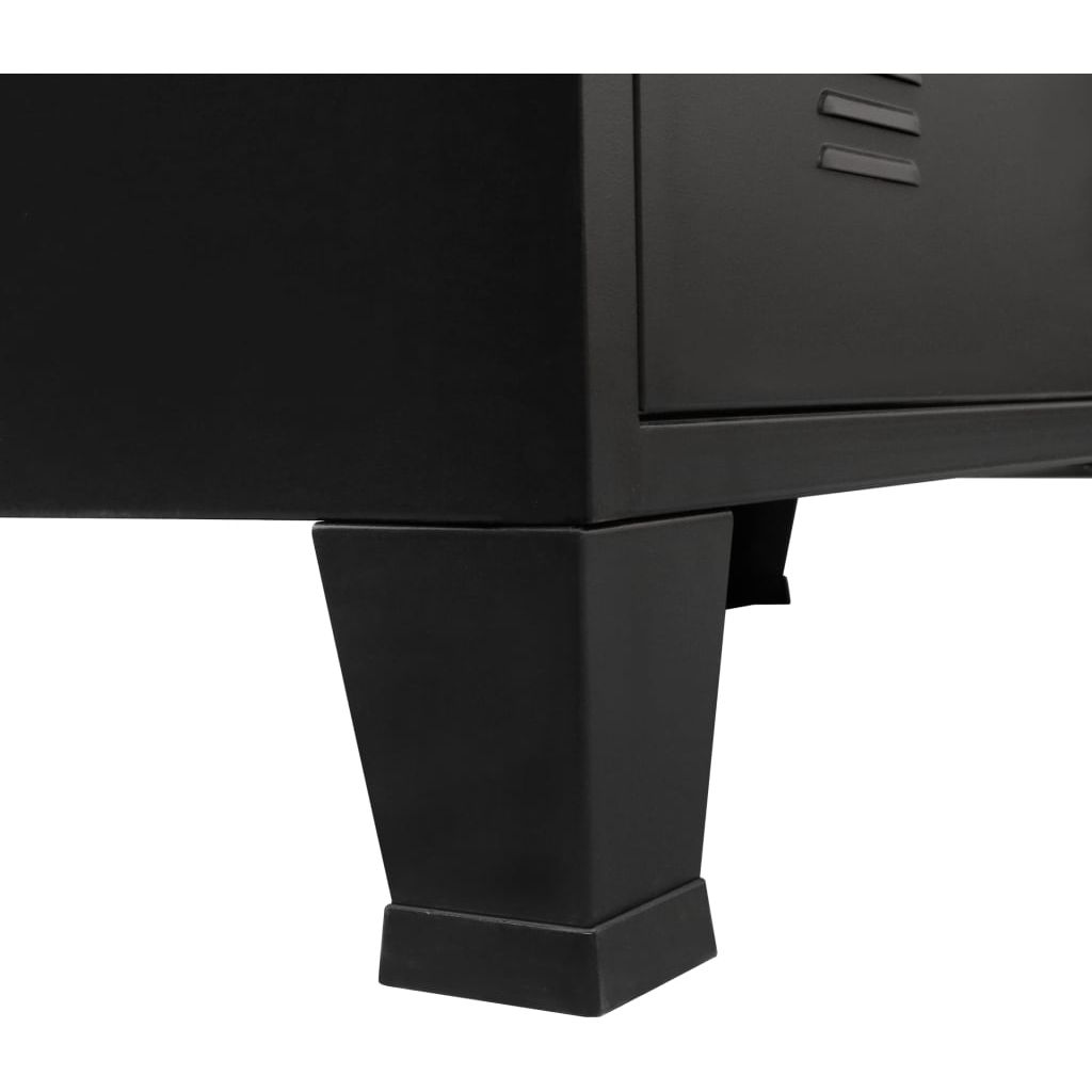 Komoda su stalčiais, metalas, industr. st., 78x40x93cm, juoda