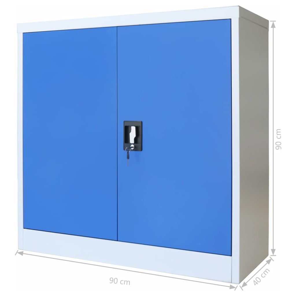 Biuro spintelė, metalas, 90x40x90cm, pilka ir mėlyna
