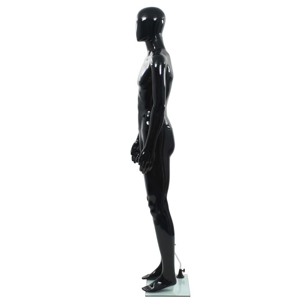 Vyriškas manekenas, stiklo pagr., blizgus juodas, 185cm