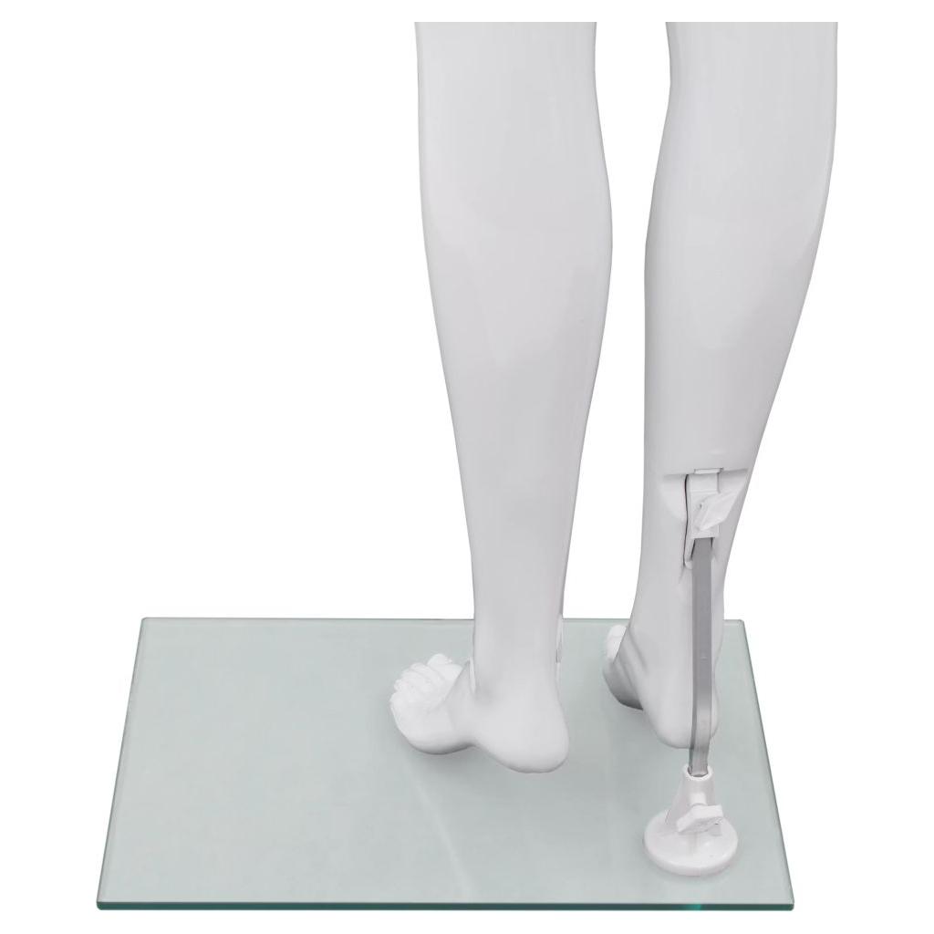 Moteriškas manekenas, stiklo pagrindas, blizgus, baltas, 175cm