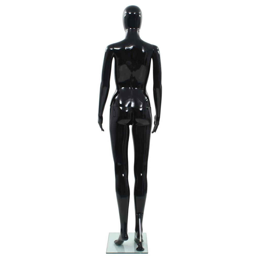 Moteriškas manekenas, stiklo pagr., blizgus juodas, 175cm