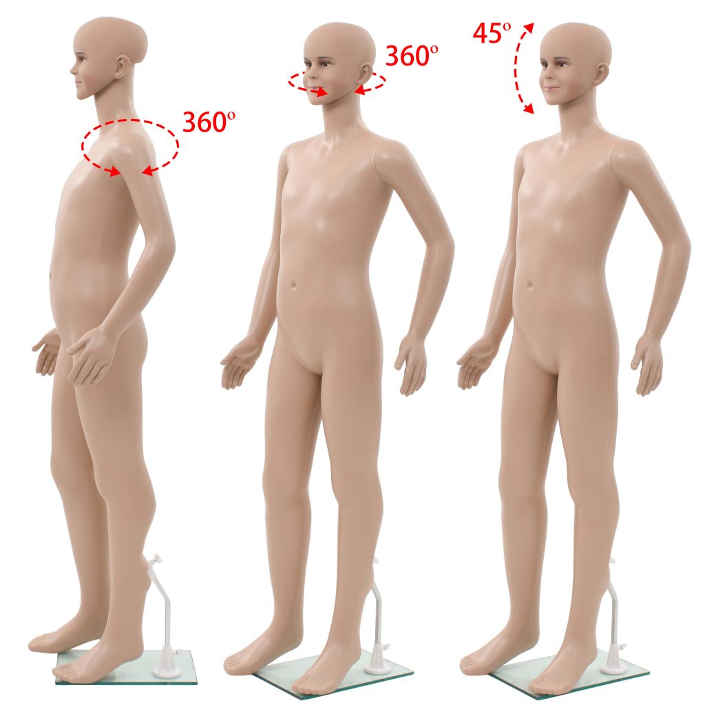 Vaikiškas manekenas, stiklo pagrindas, smėlio spalvos, 140cm