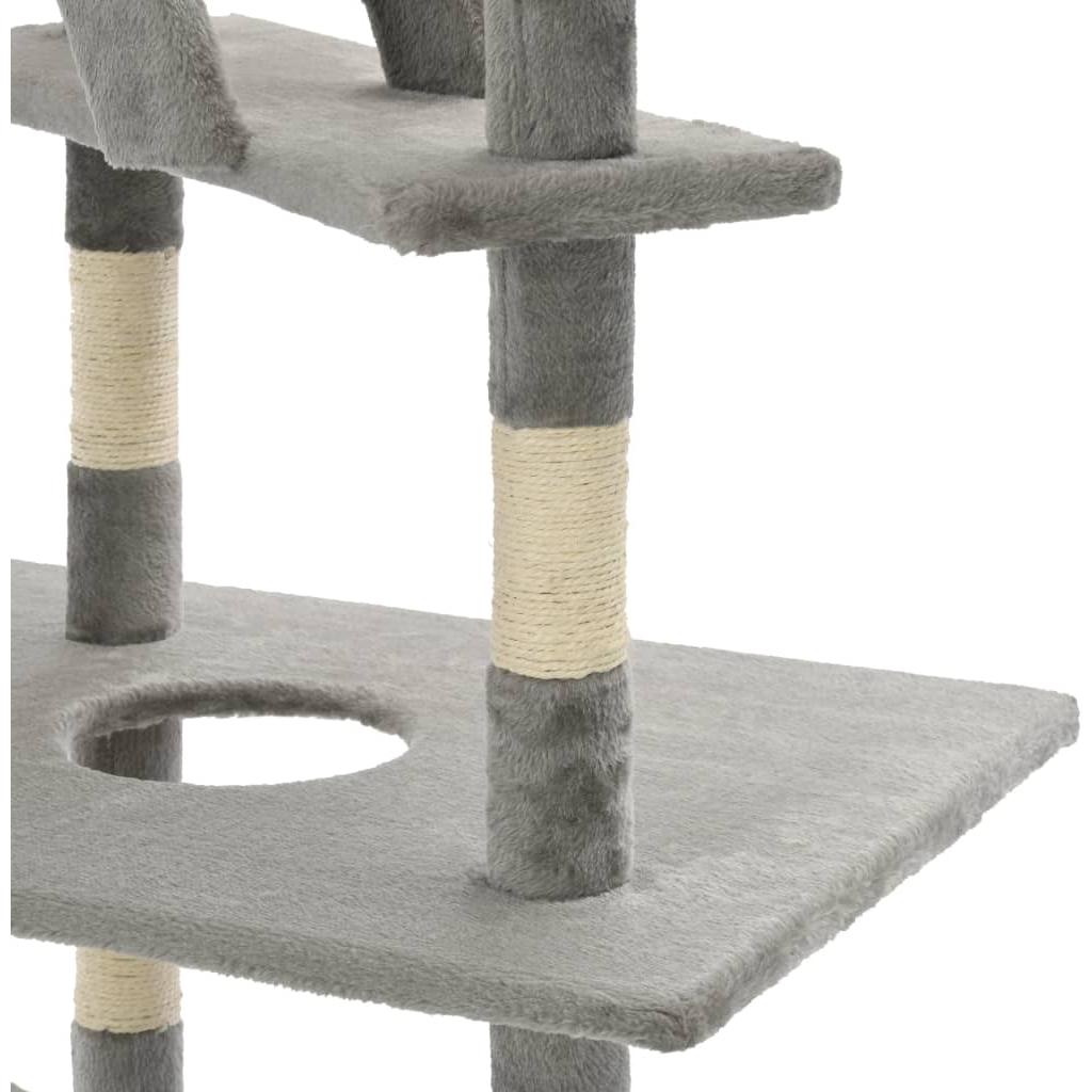 Draskyklė katėms su stovu iš sizalio, 230-260cm, pilka