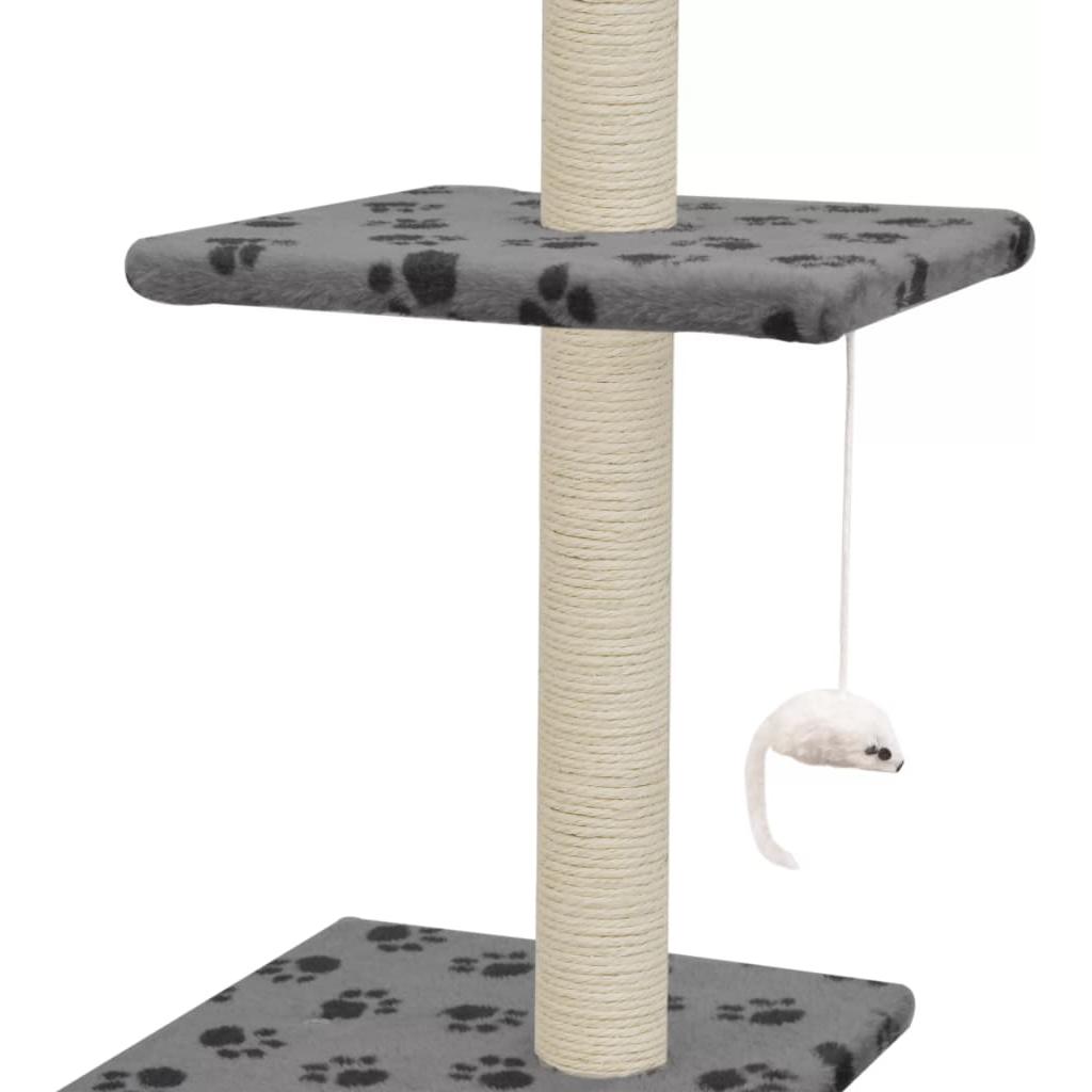 Draskyklė katėms su stovu iš sizalio, 260 cm, pilkos sp. pėd.