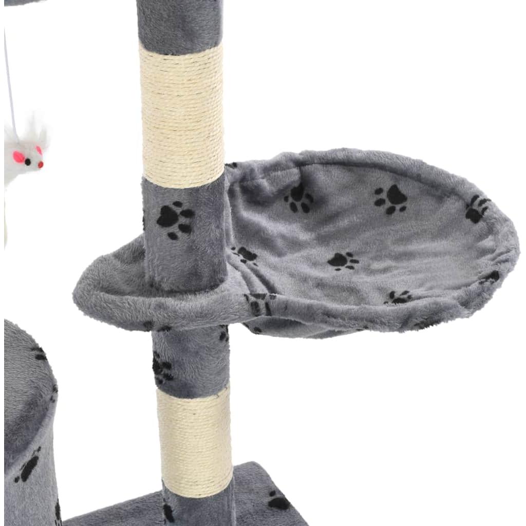 Draskyklė katėms su stovais iš sizalio, 138cm, pilkos sp. pėd.