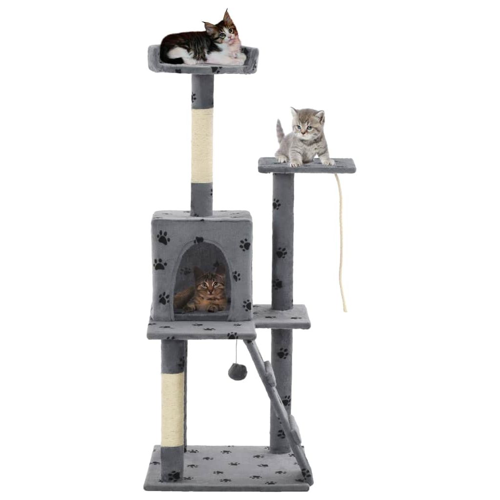 Draskyklė katėms su stovais iš sizalio, 120cm, pilk. sp. pėdut.
