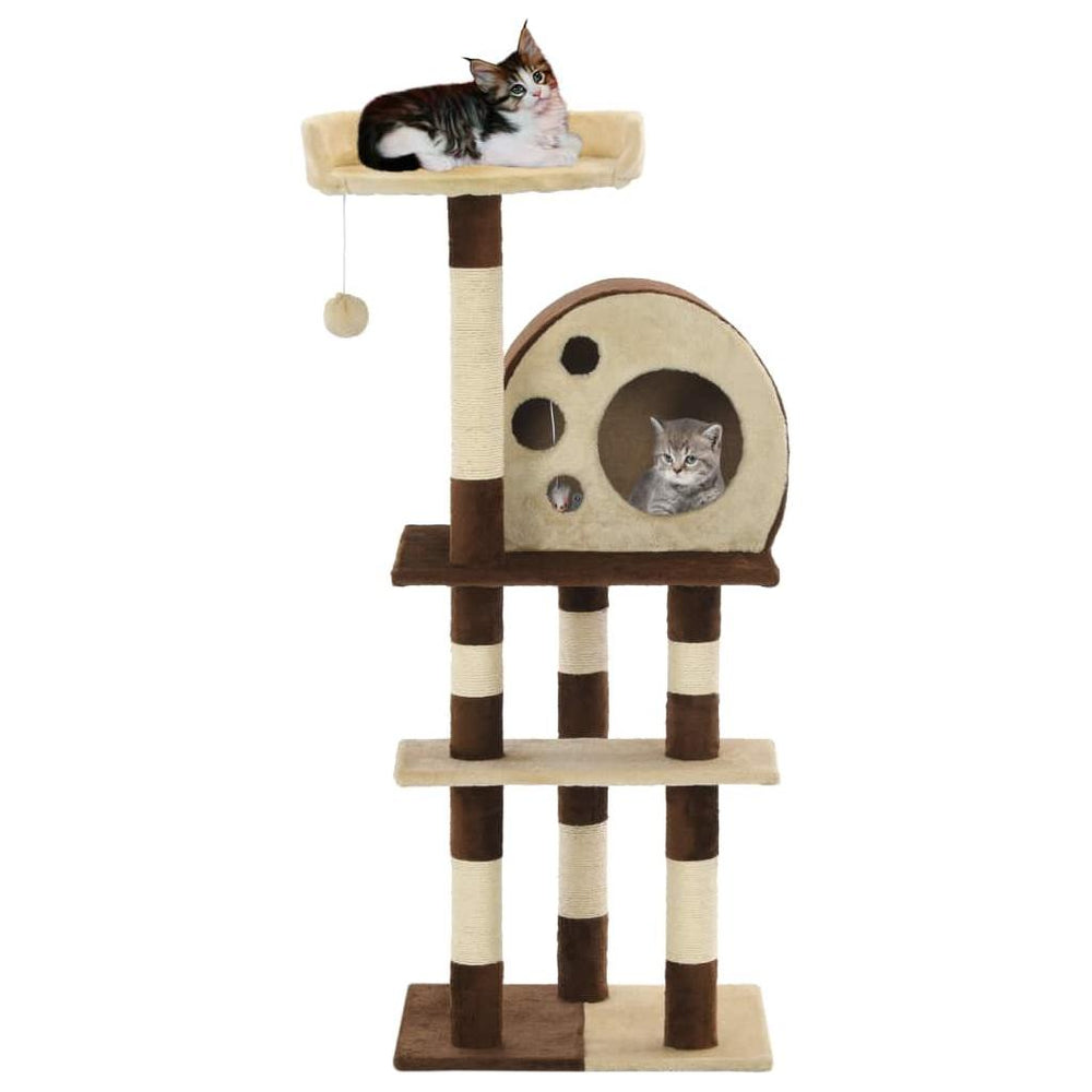 Draskyklė katėms su stov. iš sizalio, smėl. ir rudos sp., 127cm