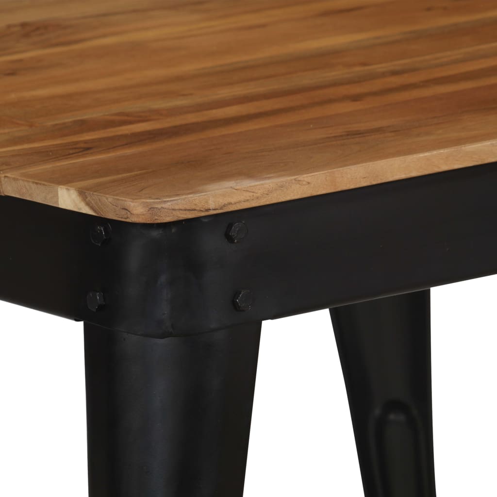 Valgomojo stalas, akacijos med. masyvas ir plienas, 75x75x76cm