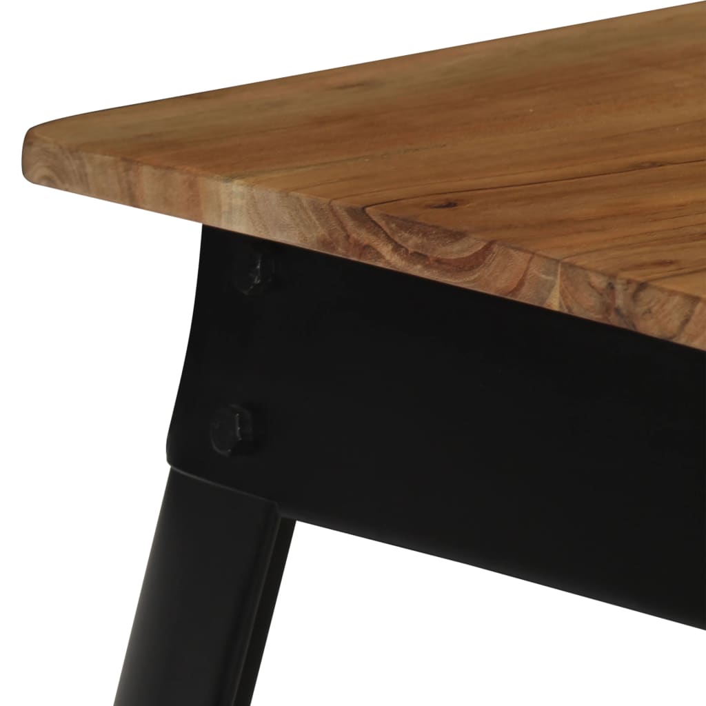 Valgomojo stalas, akacijos med. masyvas ir plienas, 75x75x76cm