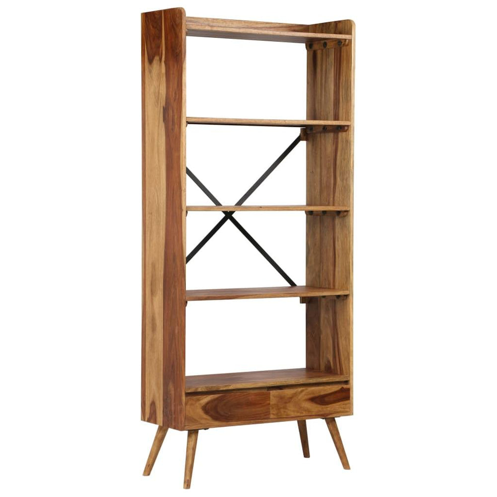 Knygų lentyna, rausv. dalbergijos medienos masyvas, 75x30x170cm