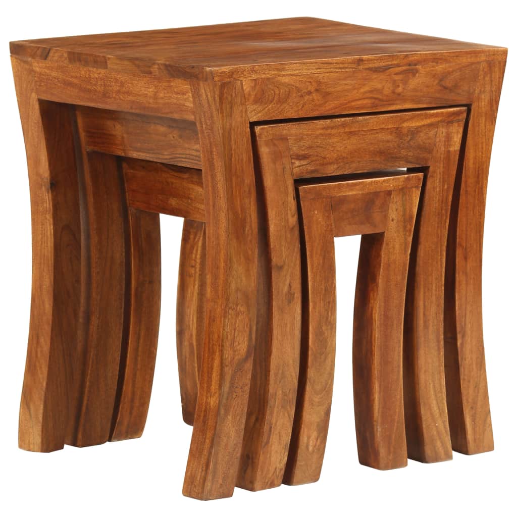 Suded. staliukų kompl., 3d., akac. med. mas., 50x35x50cm, rudas