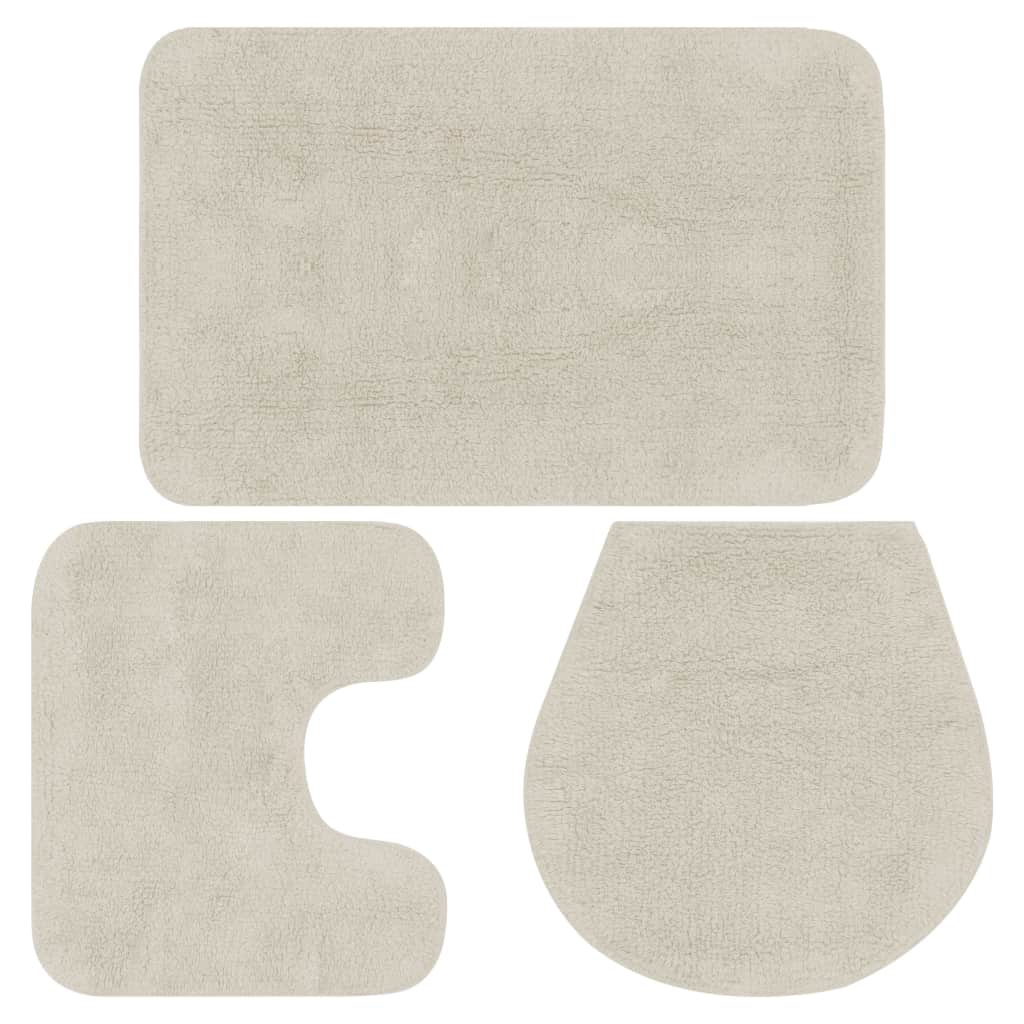 Vonios kilimėlių rinkinys, 2d., baltos spalvos, audinys