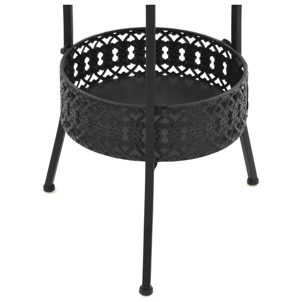 Bistro staliukas, vint. stil., apvalus, metalas, 40x70cm, juod.