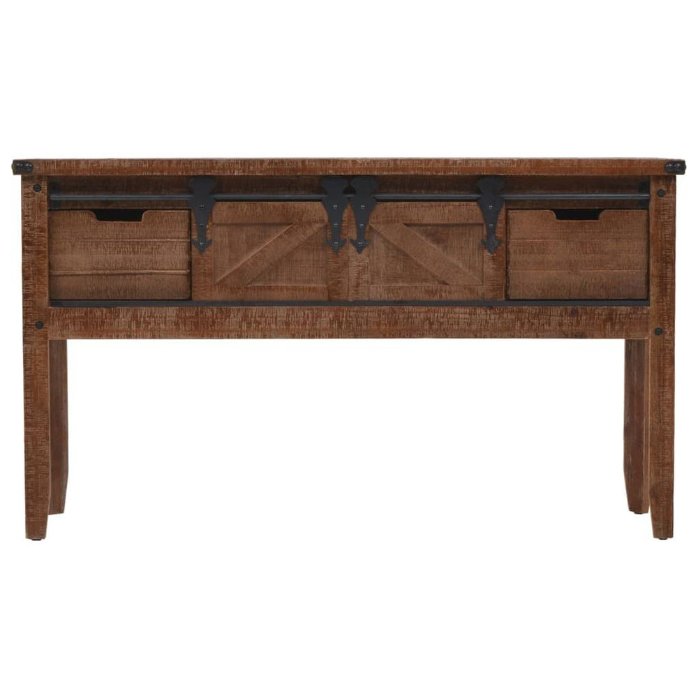 Konsolinis staliukas, eglės med. masyvas, 131x35,5x75cm, rudas