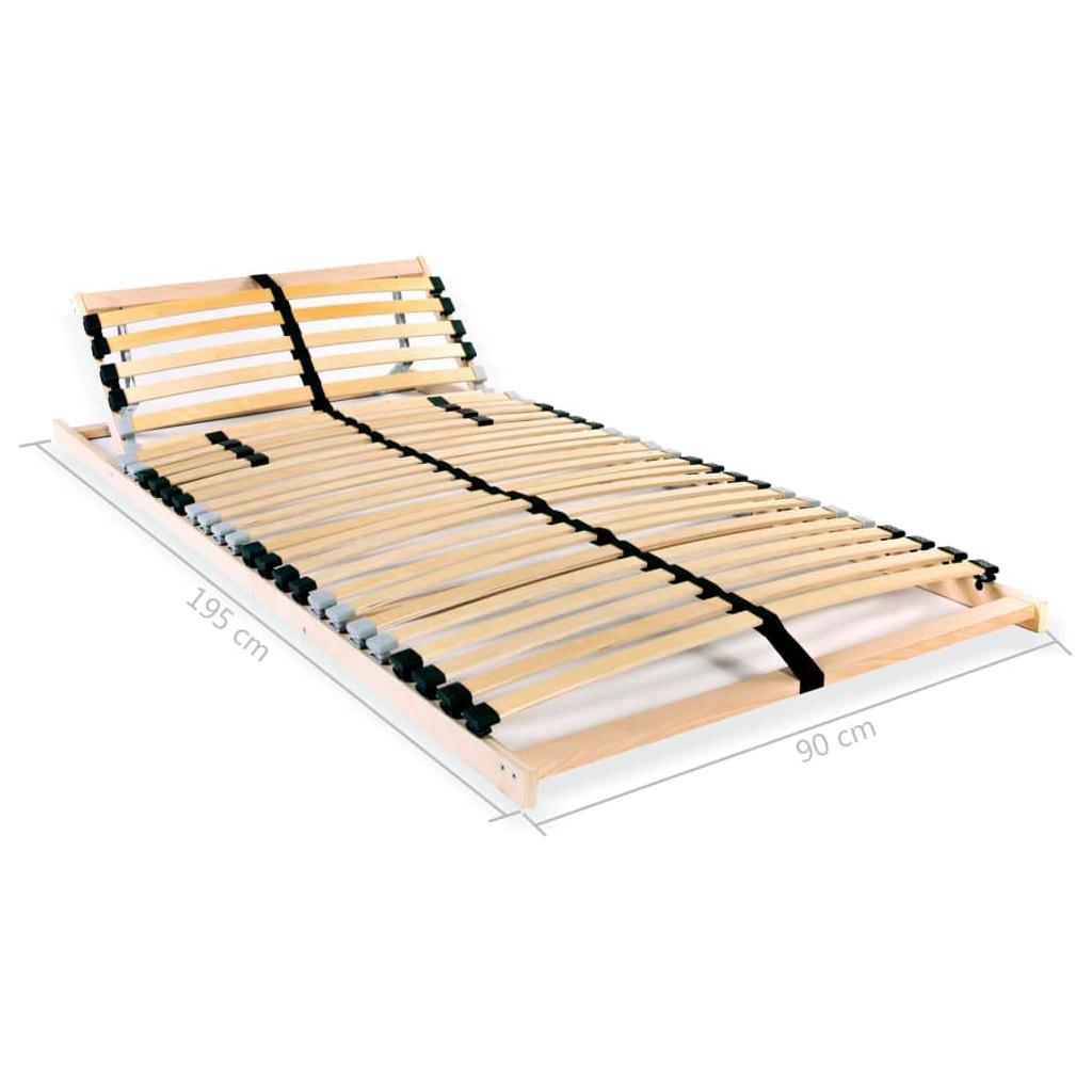 Grotelės lovai su 28 lentjuostėmis, 7 zonos, 90x200cm, FSC