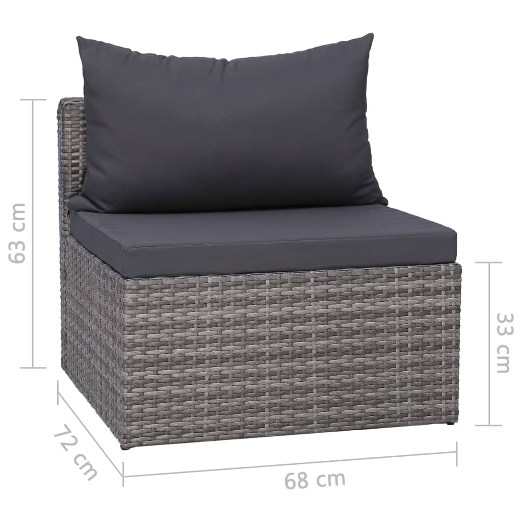 Sodo sofos komplektas su pagalvėmis, 4d., pilk. sp., polir.