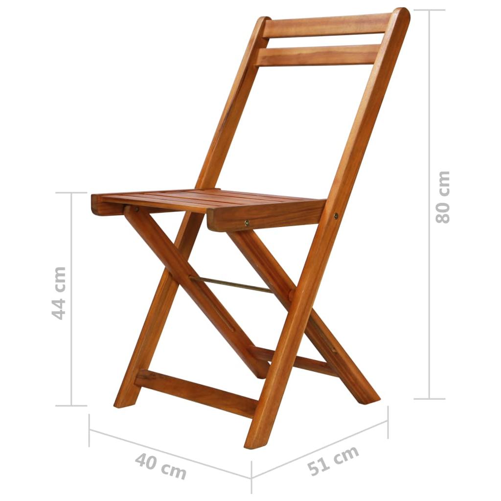 Lauko bistro kėdės, 2 vnt., akacijos medienos masyvas