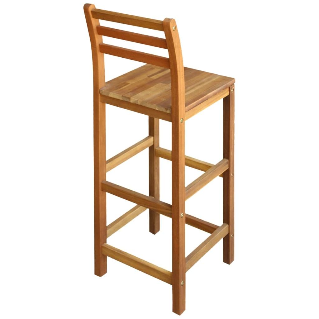 Baro kėdės, 2vnt., masyvi akacijos mediena, 42x36x110cm