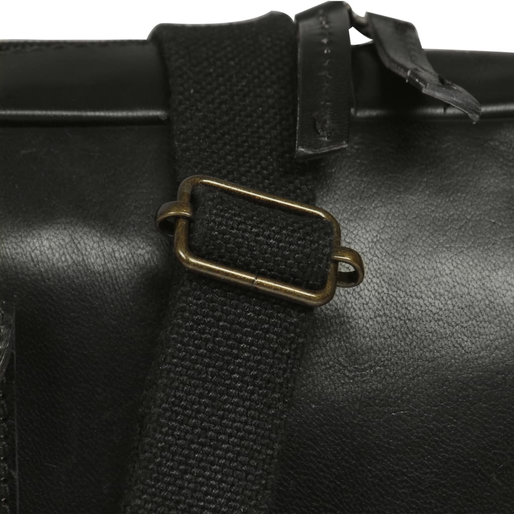 Užsegamas krepšys nešiojamam kompiuteriui, juodas, tikra oda
