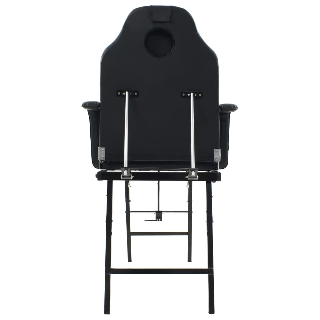 Kilnojama kosmetologinė kėdė, dirbtinė oda, 185x78x76cm, juoda