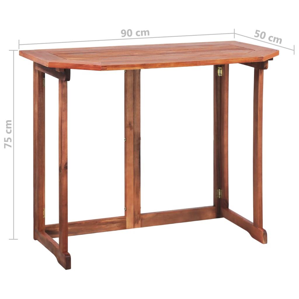 Balkono staliukas, akacijos medienos masyvas, 90x50x75cm
