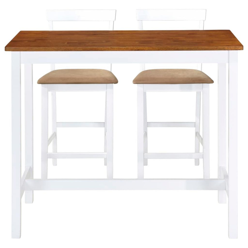 Baro stalo ir kėdžių kompl., 3d., med. mas., rud. ir balt. sp.