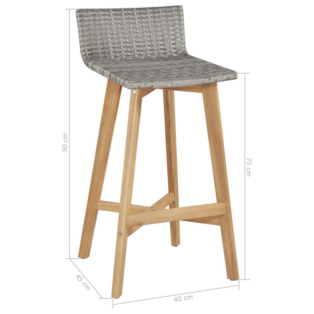 Baro kėdės, 2vnt., polirat., akacijos med. masyvas, 40x45x90cm