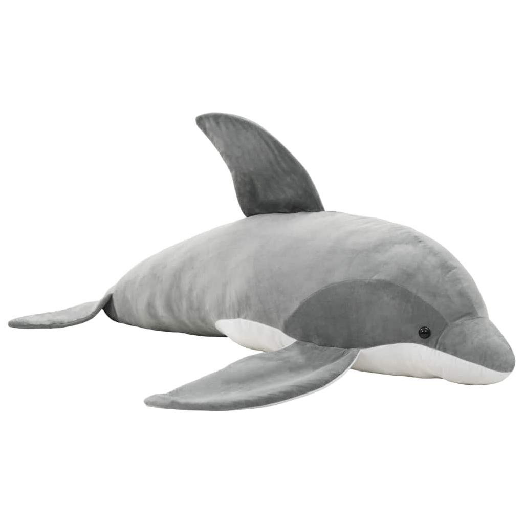 Minkštas žaislinis delfinas, pilkas, pliušinis