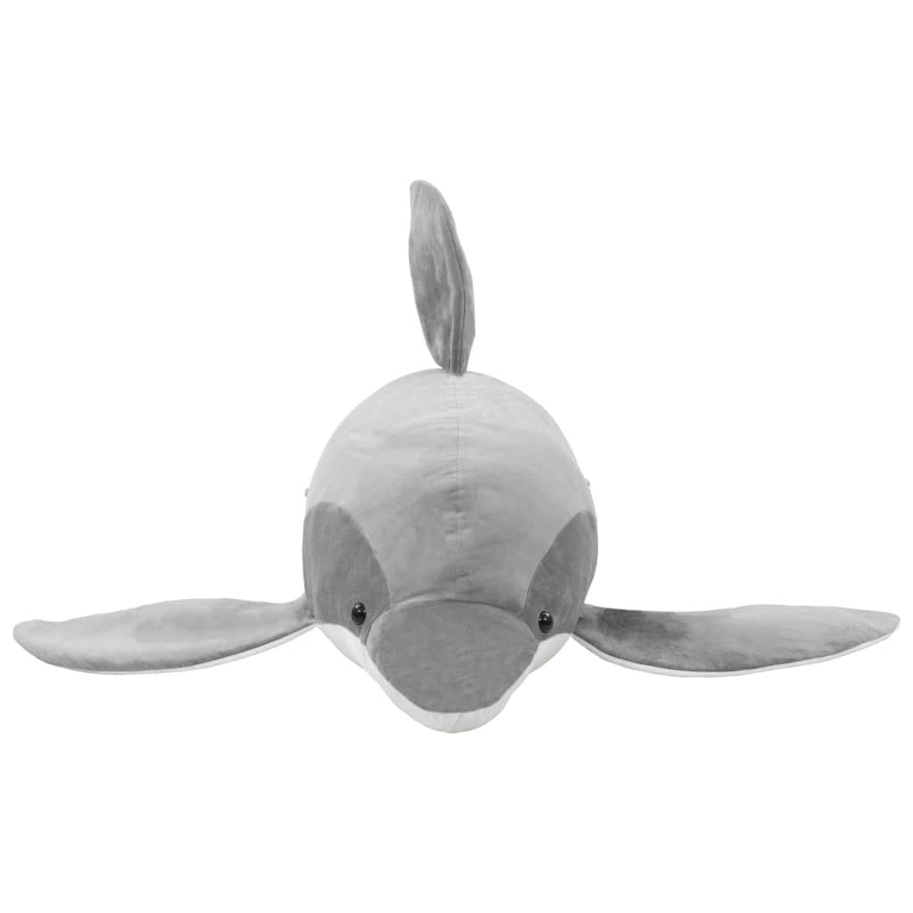 Minkštas žaislinis delfinas, pilkas, pliušinis