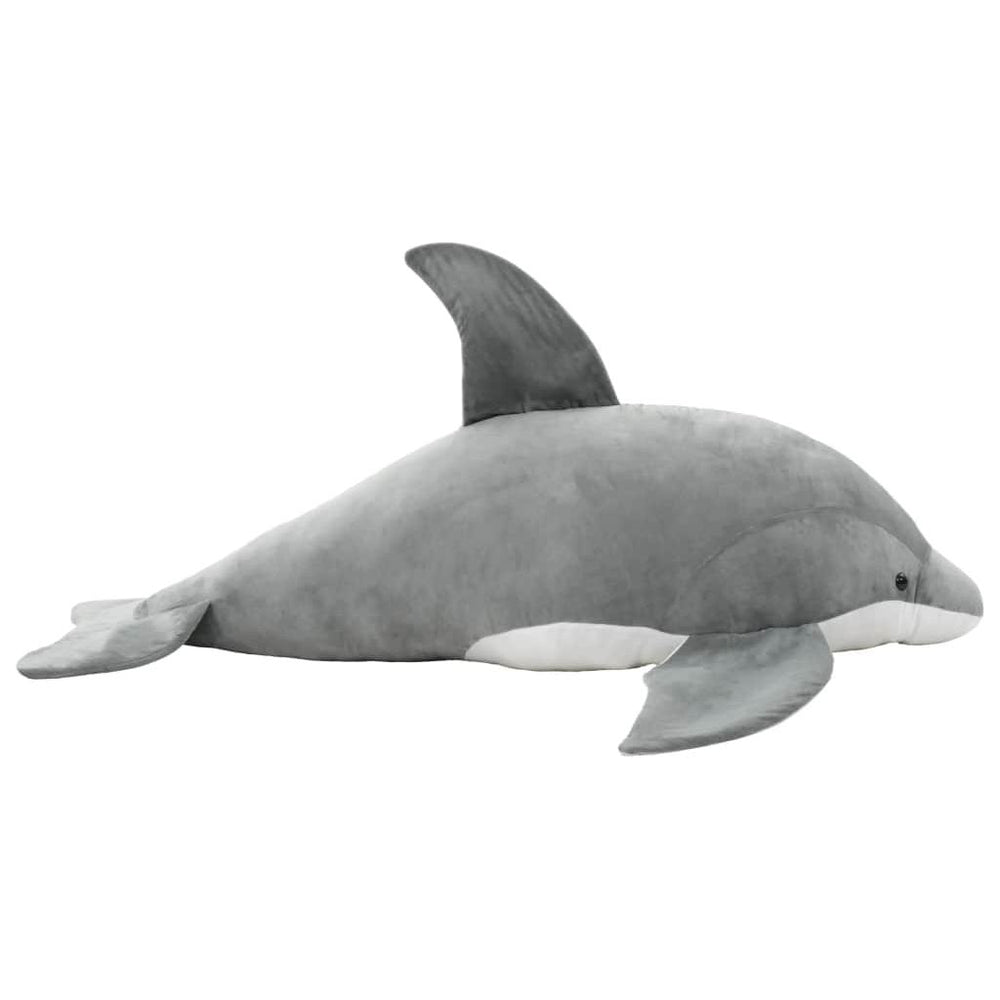 Minkštas žaislinis delfinas, pilkas, pliušinis
